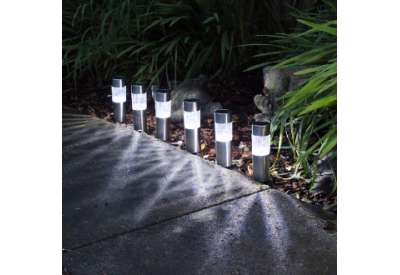 Kingfisher Stainless Steel Solar Border Lights (pack of 6)